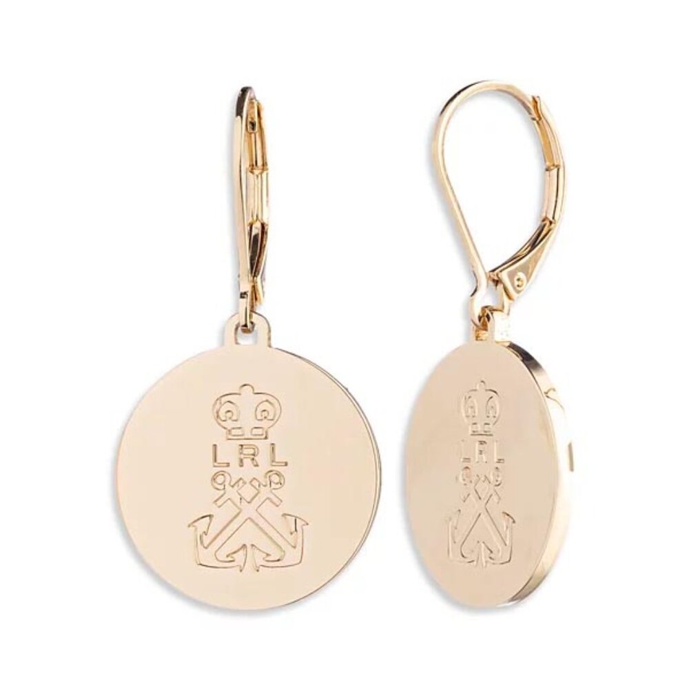 Ralph Lauren Beautiful Anchor Logo Drop Earrings - Picture 1 of 5